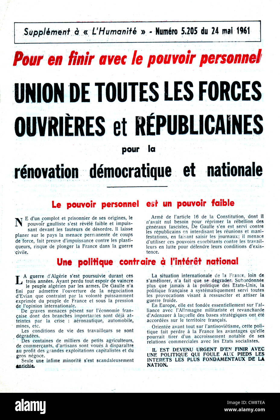 L'appareil du Parti communiste français Banque D'Images