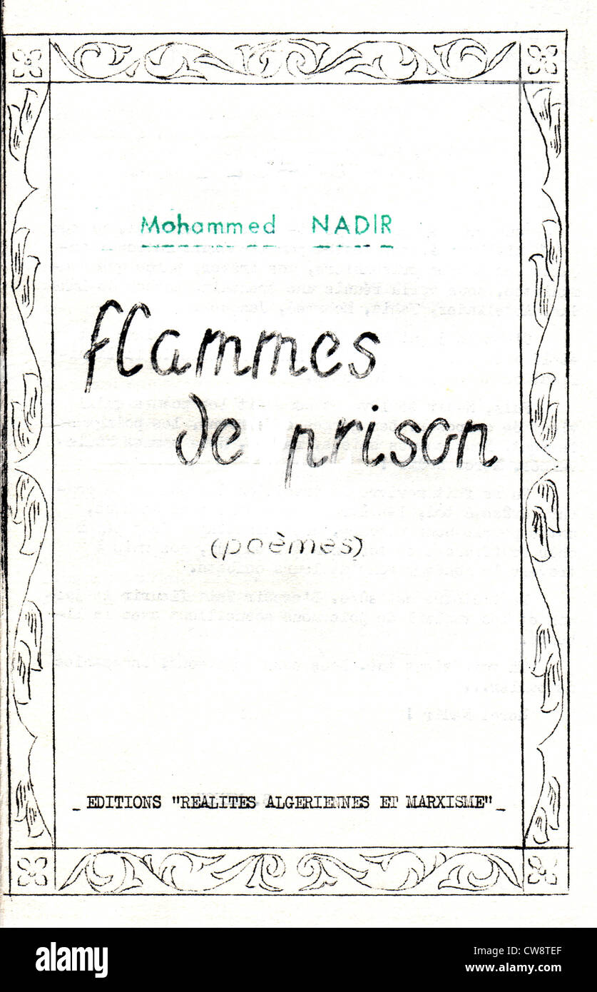 Notice de poèmes par Mohamed Nadir Banque D'Images