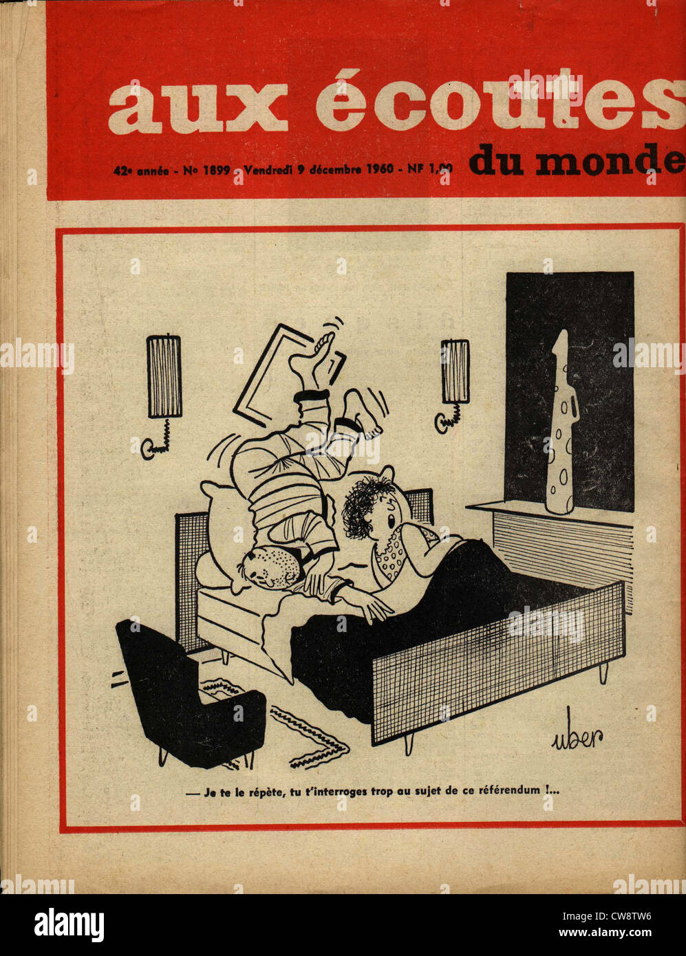 Dernière page du journal 'aux écoutes du monde' Banque D'Images