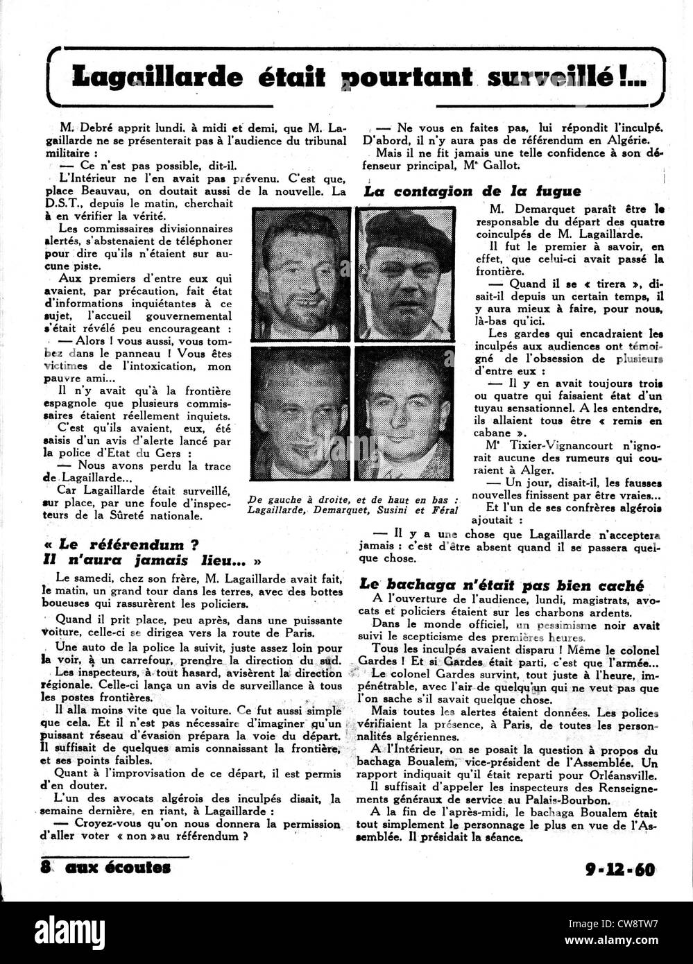 La page 8 de la revue 'aux écoutes du monde' Banque D'Images