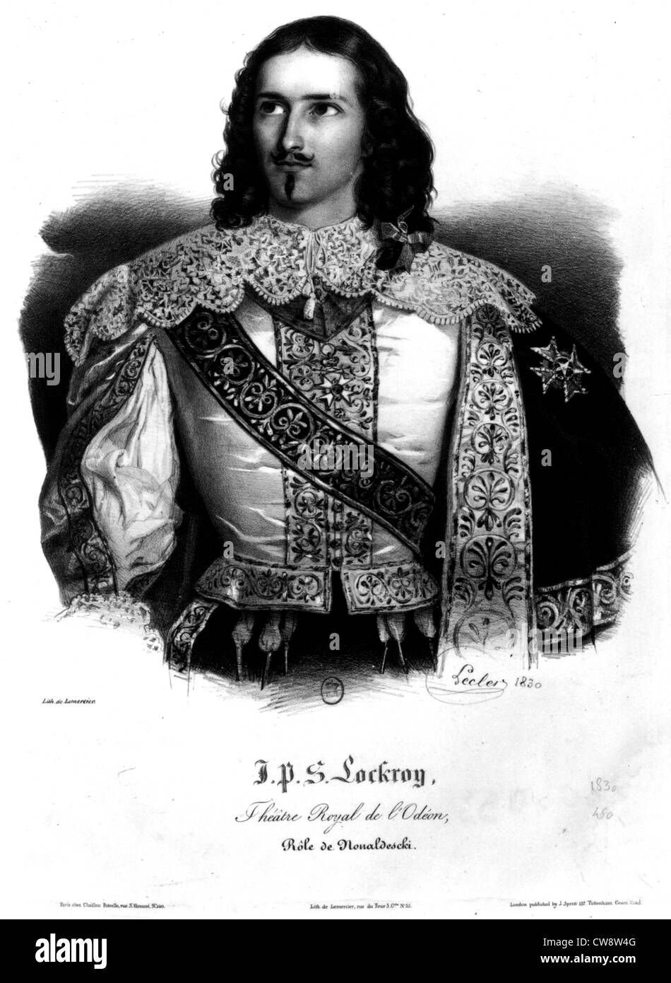 J.P.S. Lockroy, acteur, en 1830 Banque D'Images