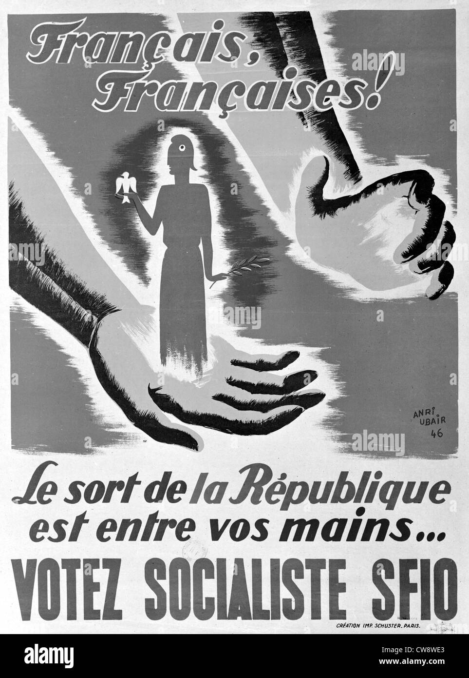Affiche Ancienne Reproduction 1932 Parti Socialiste Français - Tirage A3/A2/A1, Neuve, Fabrication UK