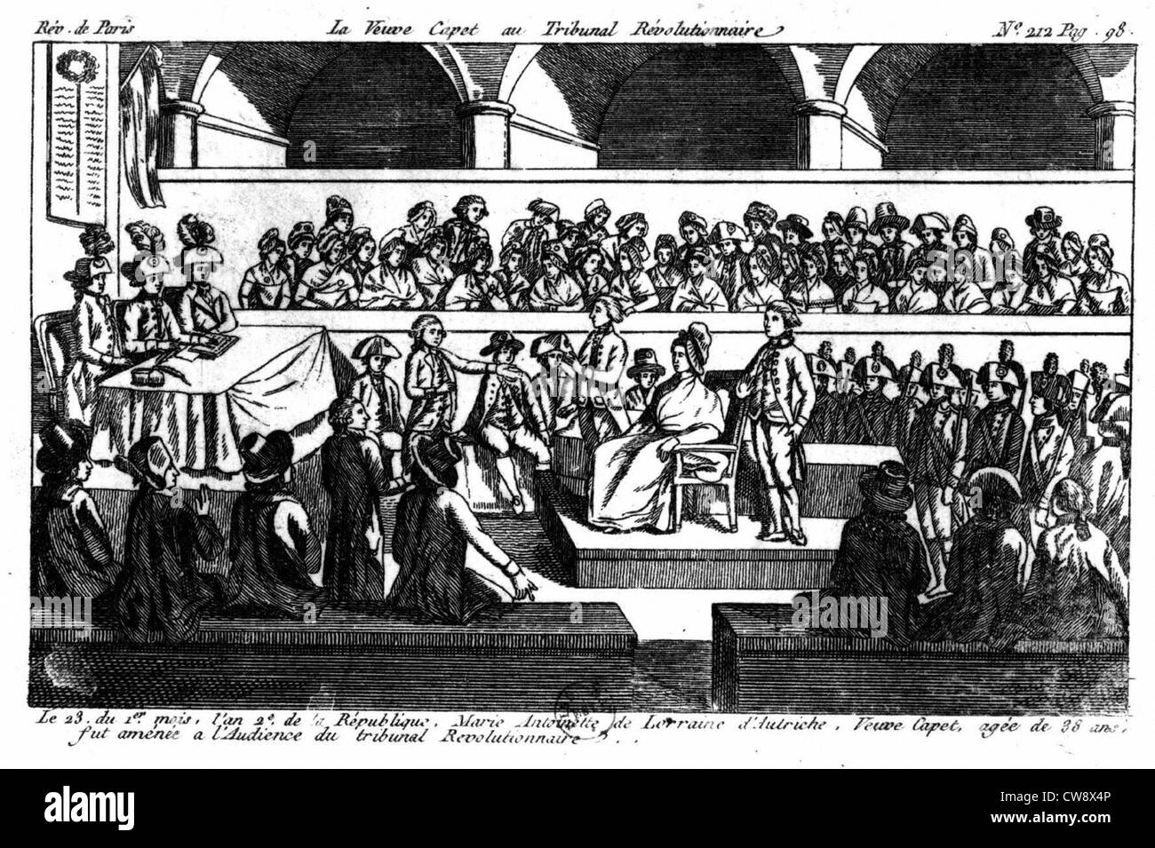 Marie-Antoinette devant le Tribunal révolutionnaire Banque D'Images