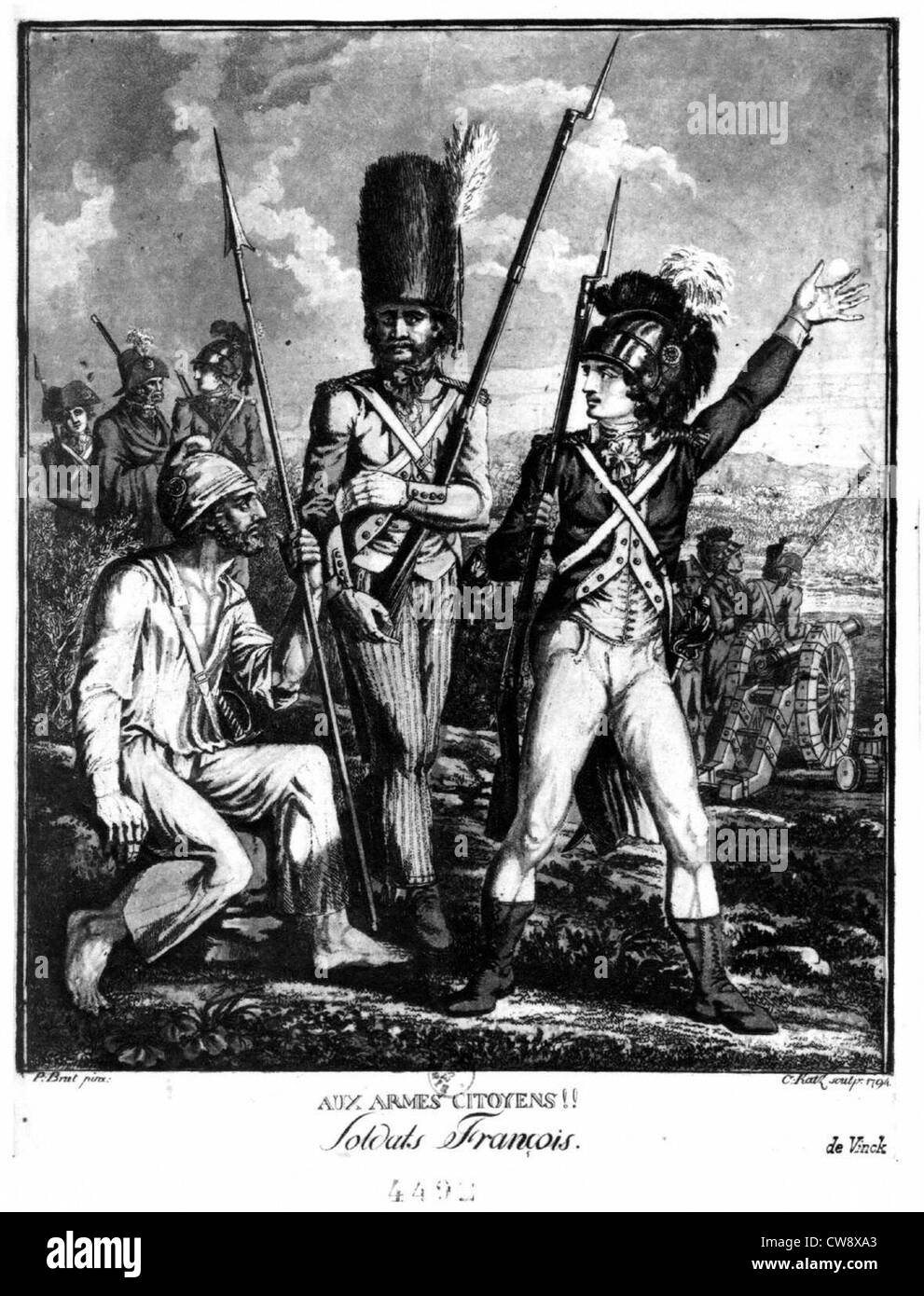 Soldats français en 1792 Banque D'Images
