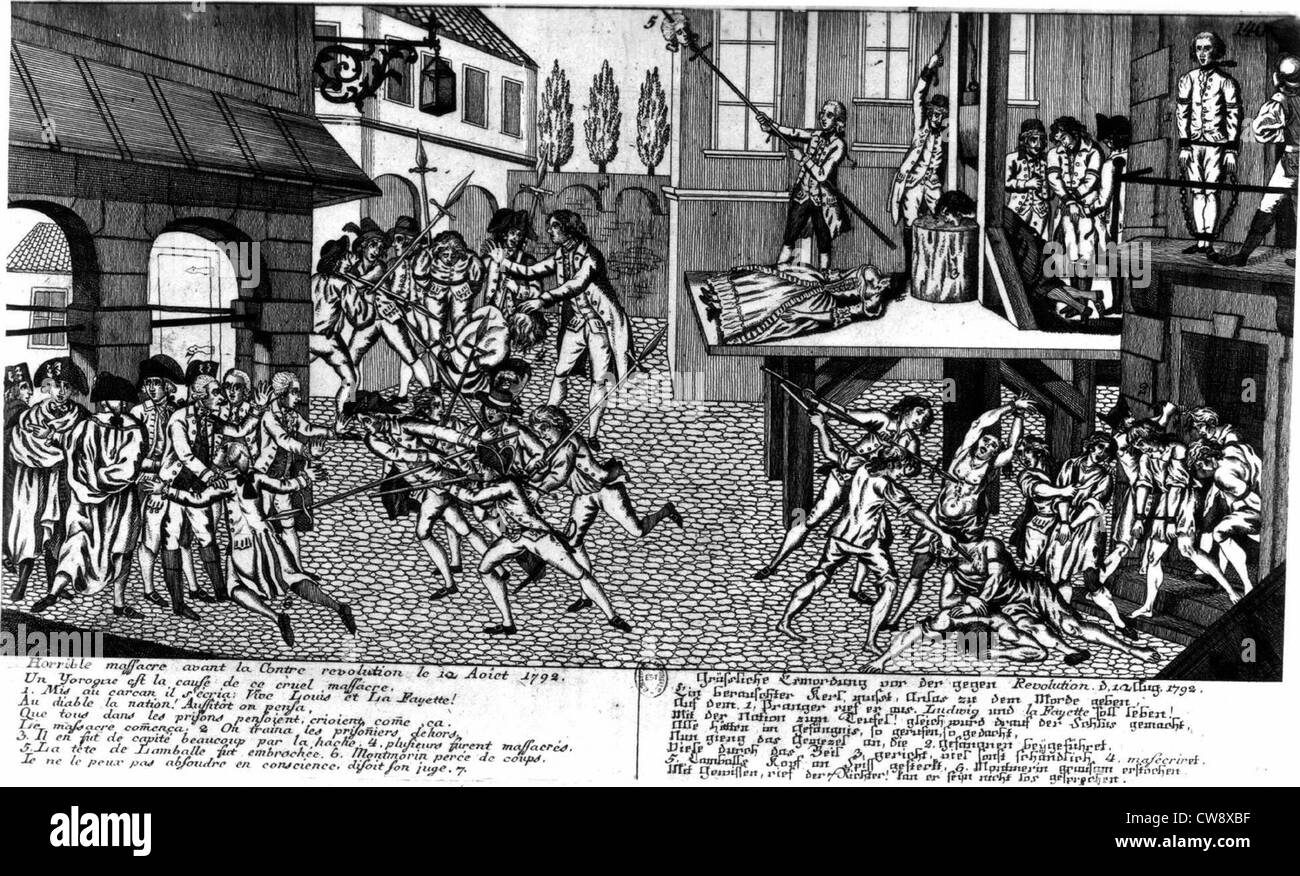 Le massacre du 10 août 1792 Banque D'Images