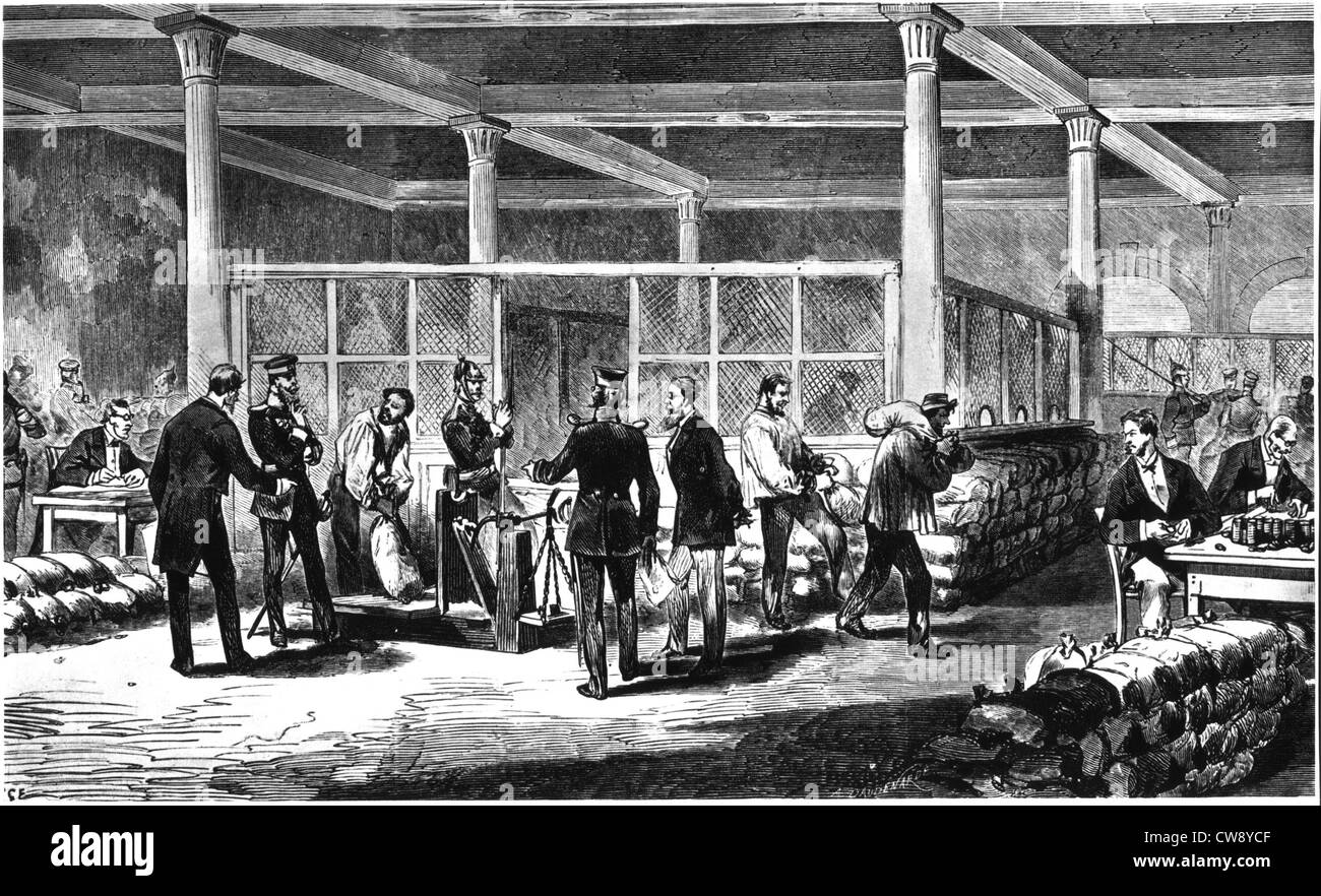 La rémunération versée à l'Allemagne la France après la guerre Banque D'Images