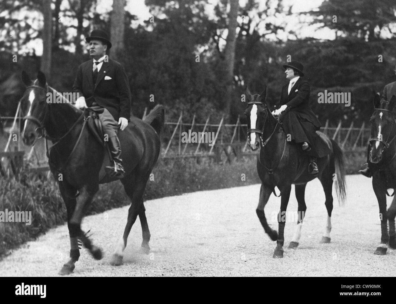 Le 'Duce' lors de son temps libre (1927) Banque D'Images