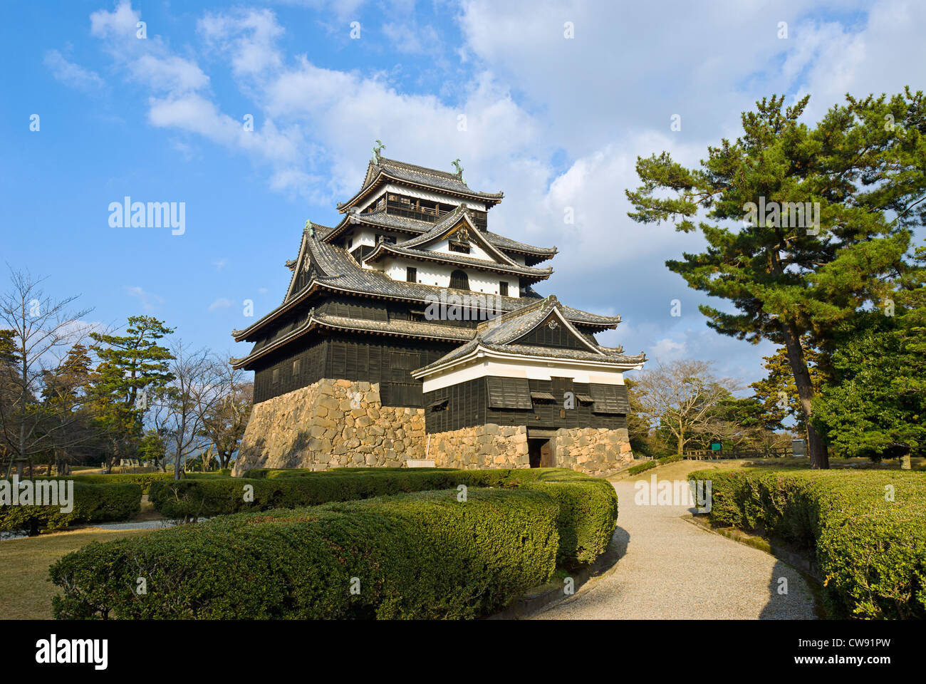 Château de Matsue, Préfecture de Shimane, au Japon. Château médiéval en bois, ch. 1622. Banque D'Images