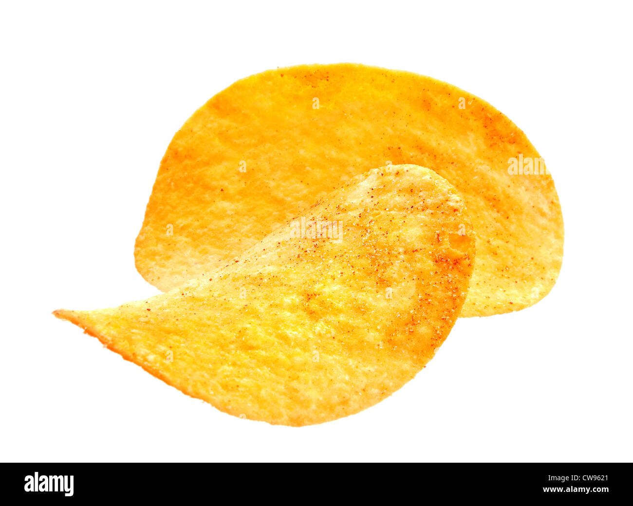 Chips de pomme de terre préparée snack-on white Banque D'Images