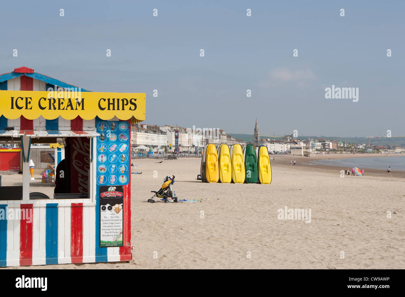 Weymouth : plage et Promenade Banque D'Images