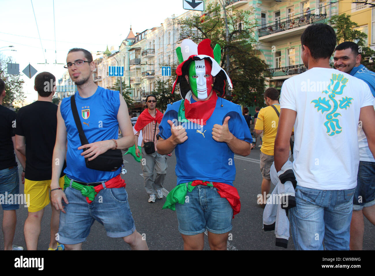 Fans italiens. Finale. Kiev, Ukraine, d'Europe de Football 2012 Banque D'Images