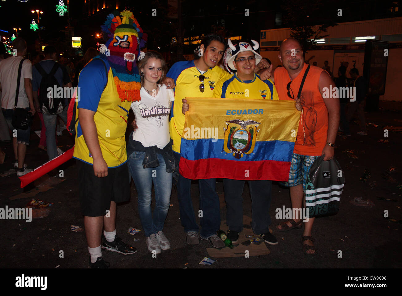 Equador fans. Finale. Kiev, Ukraine, d'Europe de Football 2012 Banque D'Images