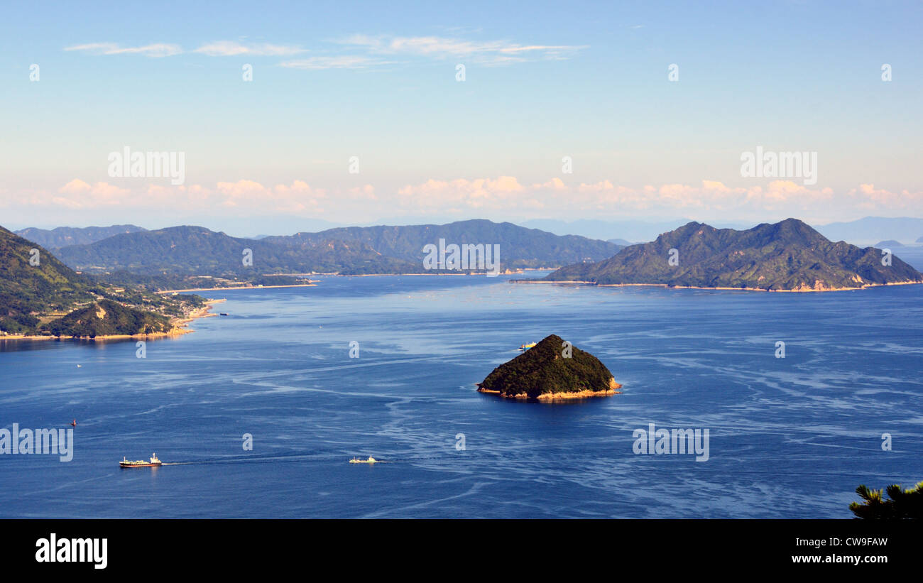 La Mer Intérieure de Seto au Japon vu de Mt. Misen à Miyajima, Japon. Banque D'Images