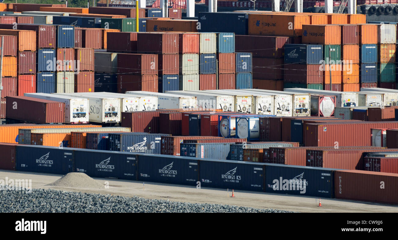 Conteneurs d'expédition, Bayonne, New Jersey Banque D'Images