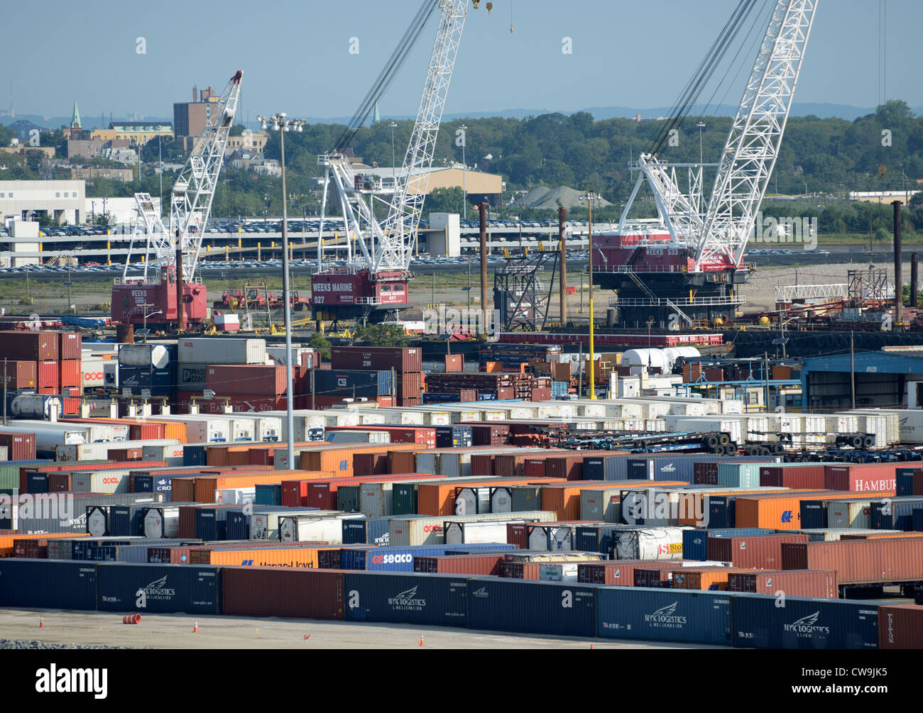 Voyage port à conteneurs, Bayonne, New Jersey Banque D'Images