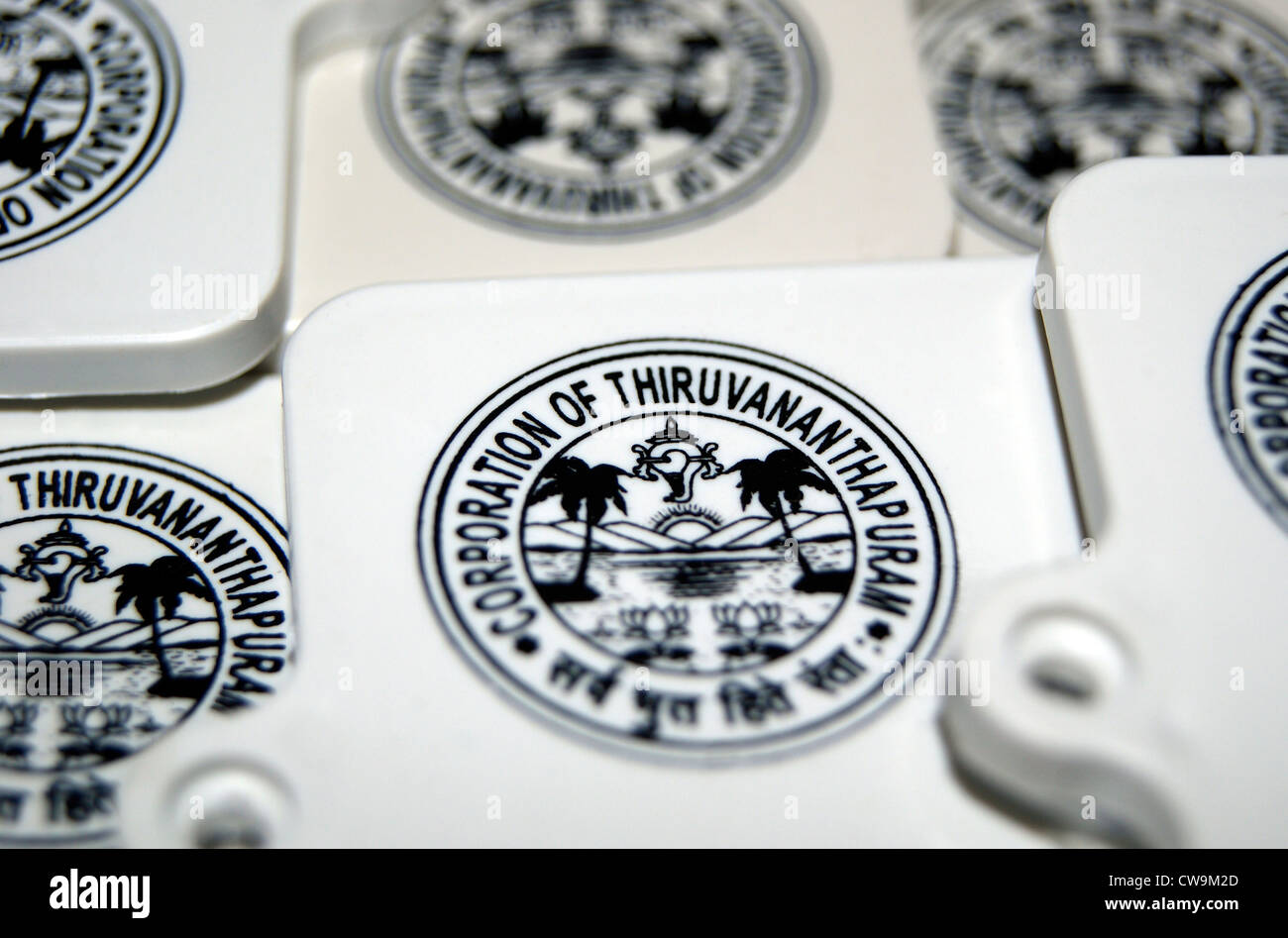 Les puces d'identification par radiofréquence de Corporation de Thiruvananthapuram.puce RFID pour les maisons à Trivandrum City Corporation Banque D'Images