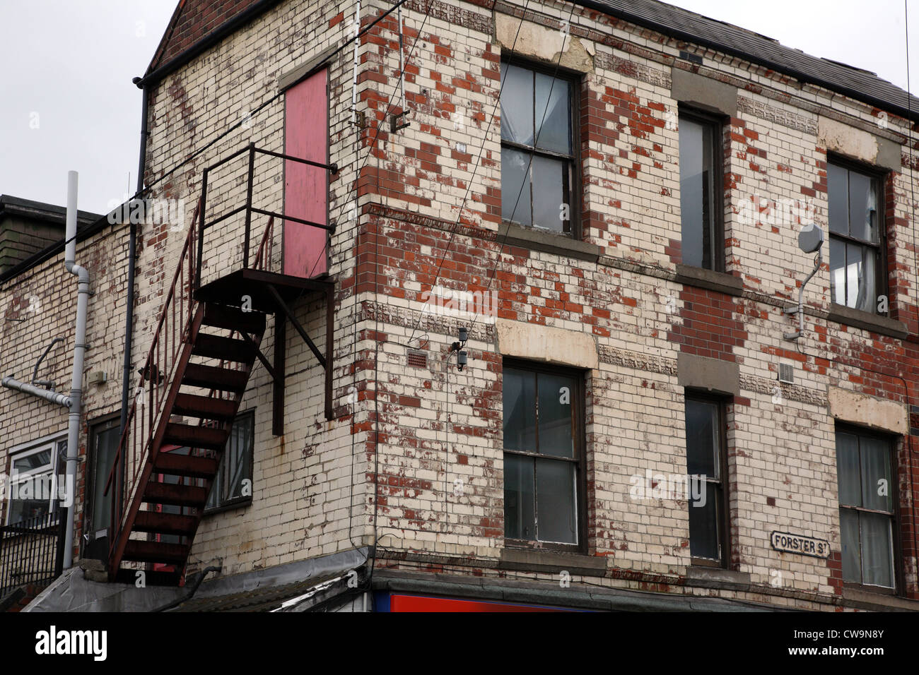 Bâtiment délabré à Nottingham, Angleterre, Royaume-Uni. Banque D'Images