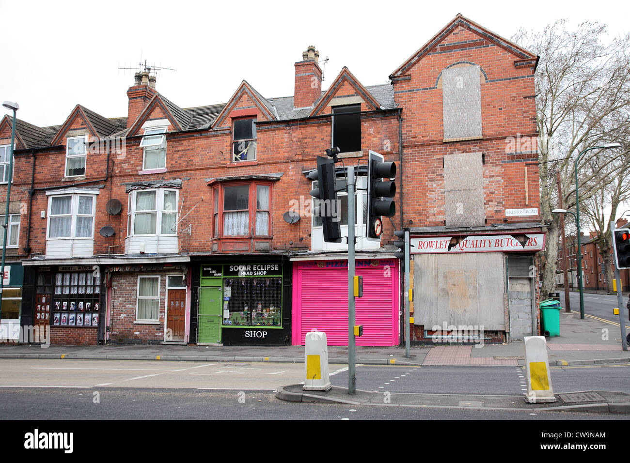 Bâtiment délabré à Nottingham, Angleterre, Royaume-Uni. Banque D'Images