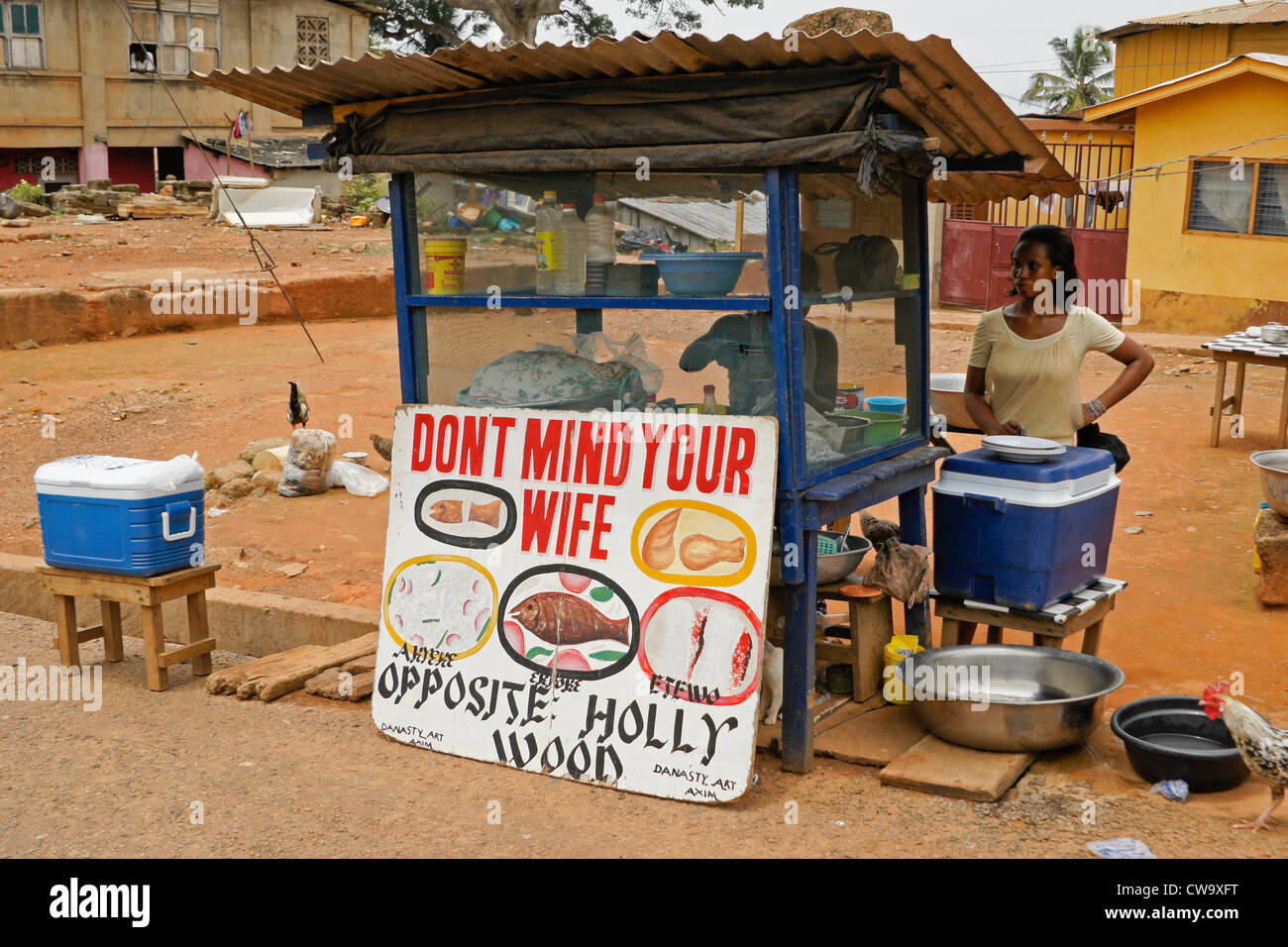 Vendeur dans l'alimentation, le Ghana Axim Banque D'Images