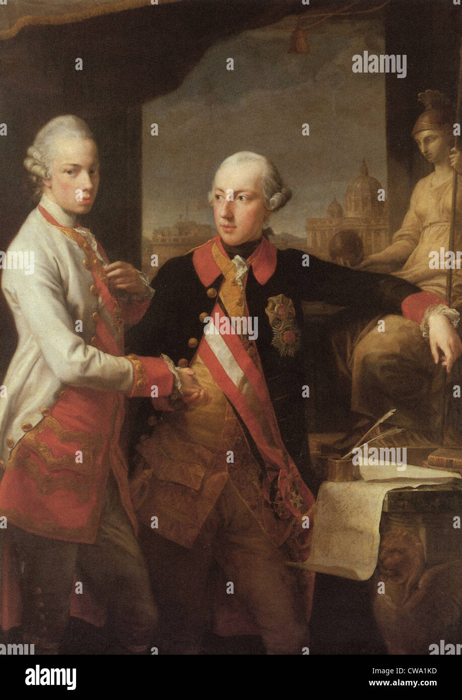 Pompeo Batoni Kaiser Joseph II et Grand-duc Pierre Léopold Kunsthistorisches Museum de Vienne Banque D'Images
