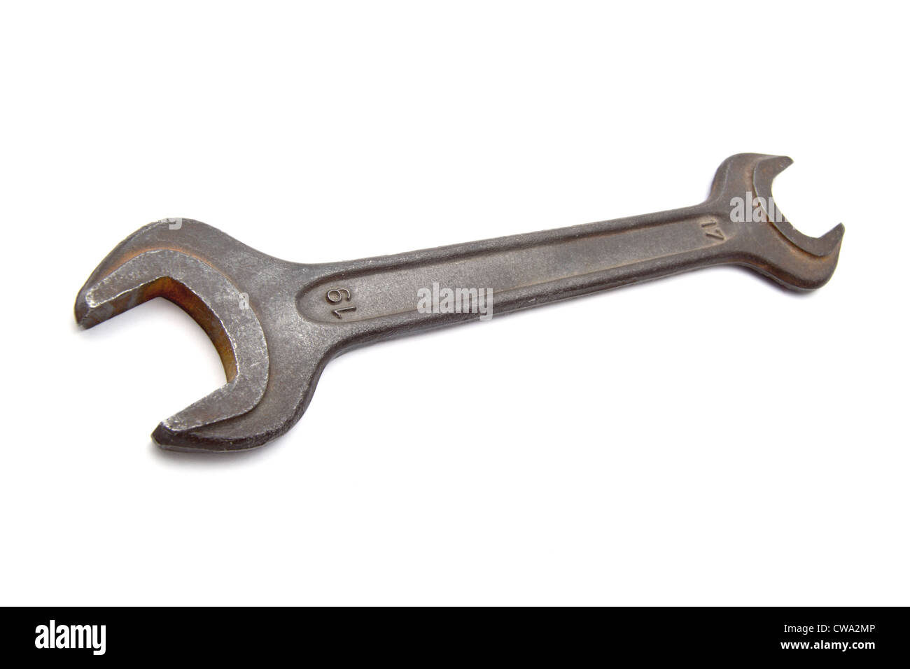 Clé ancienne isolé sur fond blanc Banque D'Images