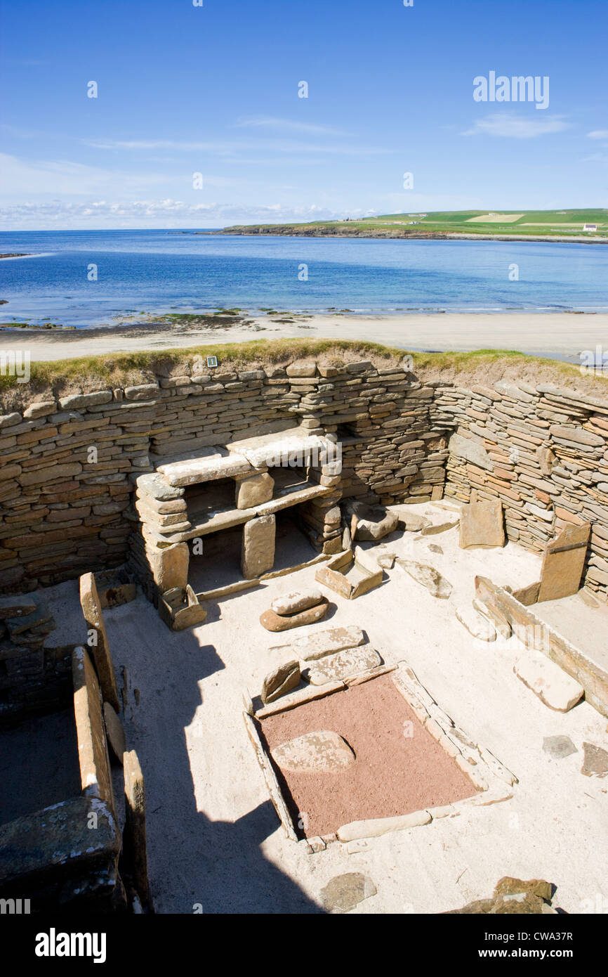 Skara Brae, site néolithique, Orkney, Scotland, UK. Banque D'Images