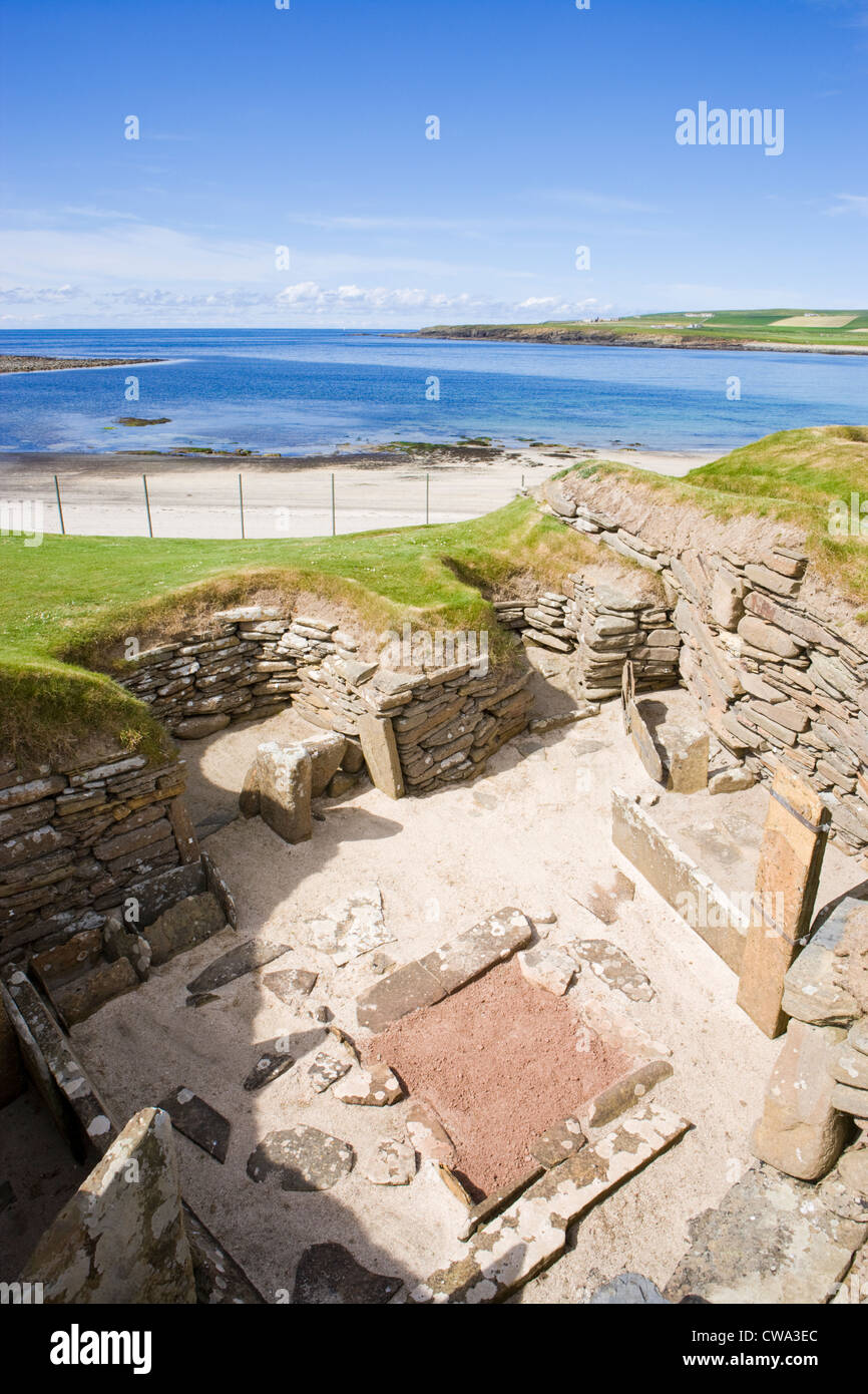 Skara Brae, site néolithique, Orkney, Scotland, UK. Banque D'Images