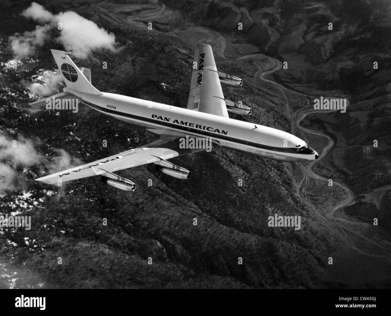 Boeing 707-121 de la Panaméricaine, vers 1955. Avec la permission de : Archives CSU/Everett Collection Banque D'Images