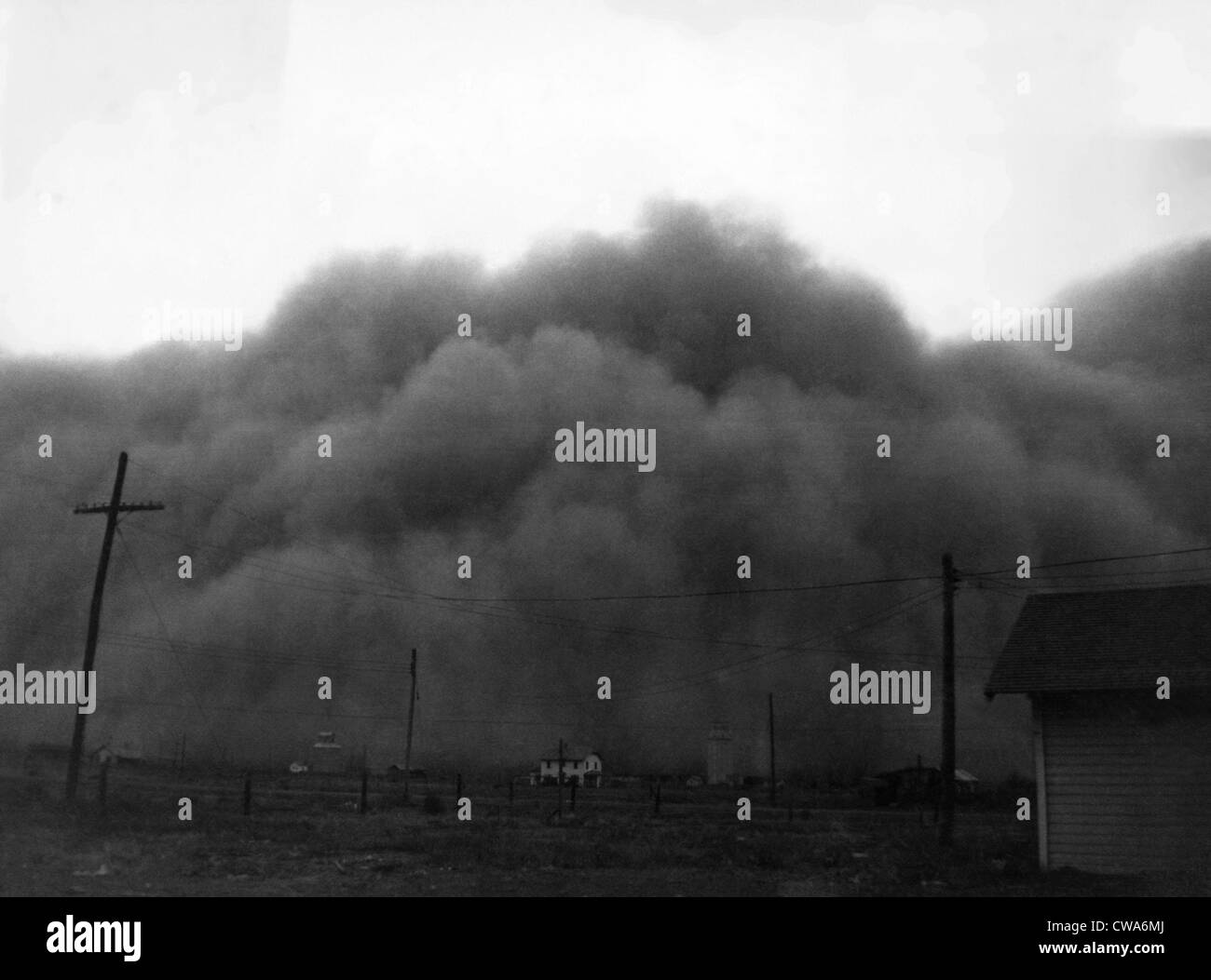 Une tempête de poussière en Hugoton, Kansas, 1936. Avec la permission de : Archives CSU/Everett Collection Banque D'Images