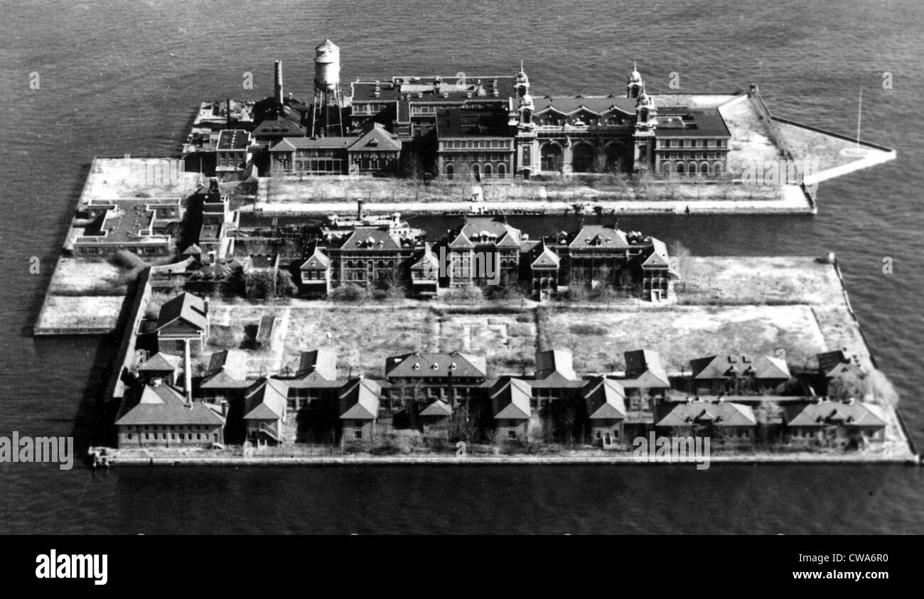 Ellis Island, New York, une fois que le centre de traitement des immigrants qui souhaitent entrer aux États-Unis. 1963 photo.. Avec la permission de : Banque D'Images