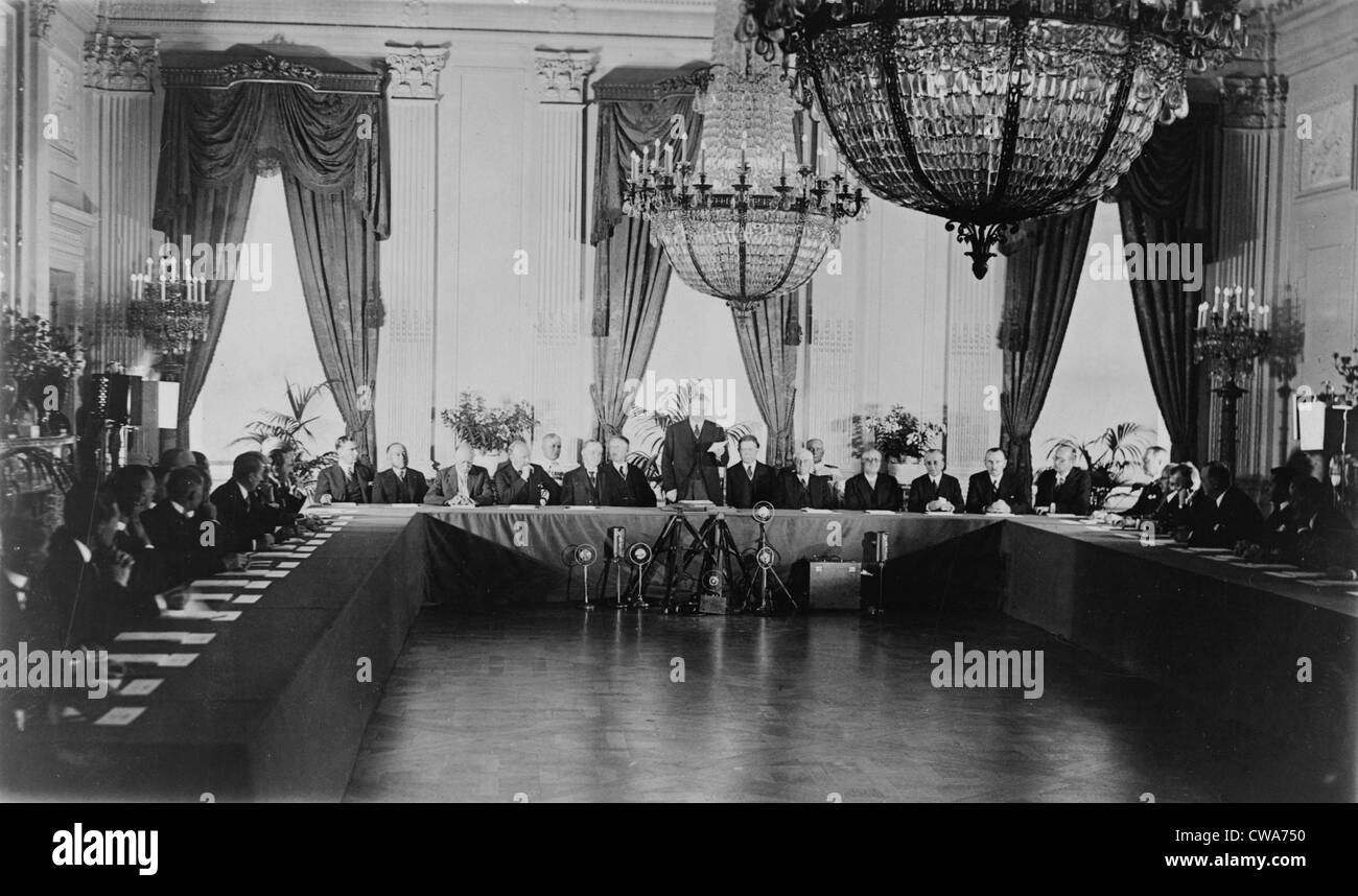 Scène dans l'East Room de la Maison Blanche quand le président a reçu des représentants des Nations Unies qui ont ratifié la Banque D'Images