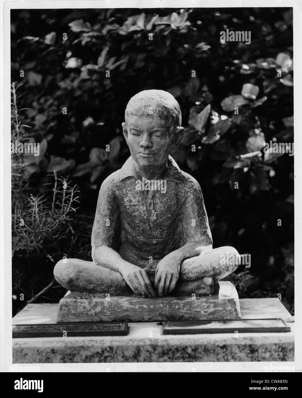 Statue de Louis Braille en bermuda's Garden des aveugles, 1964. Avec la permission de : Archives CSU/Everett Collection Banque D'Images