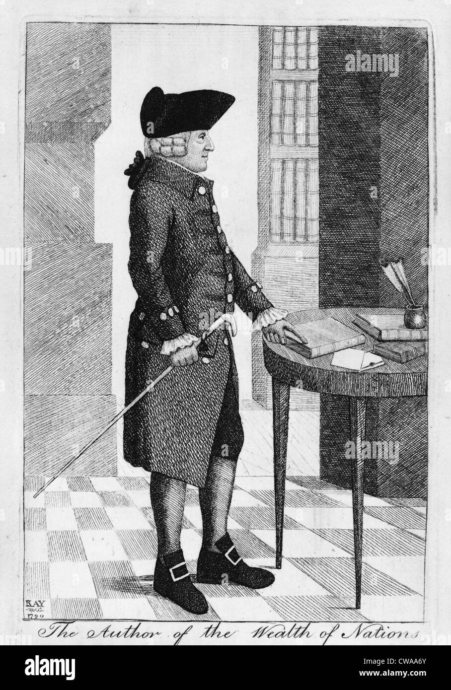 Adam Smith (1723-1790) auteur de l'ouvrage classique de 1776 sur l'économie, "une enquête sur la nature et les causes de la richesse des Banque D'Images