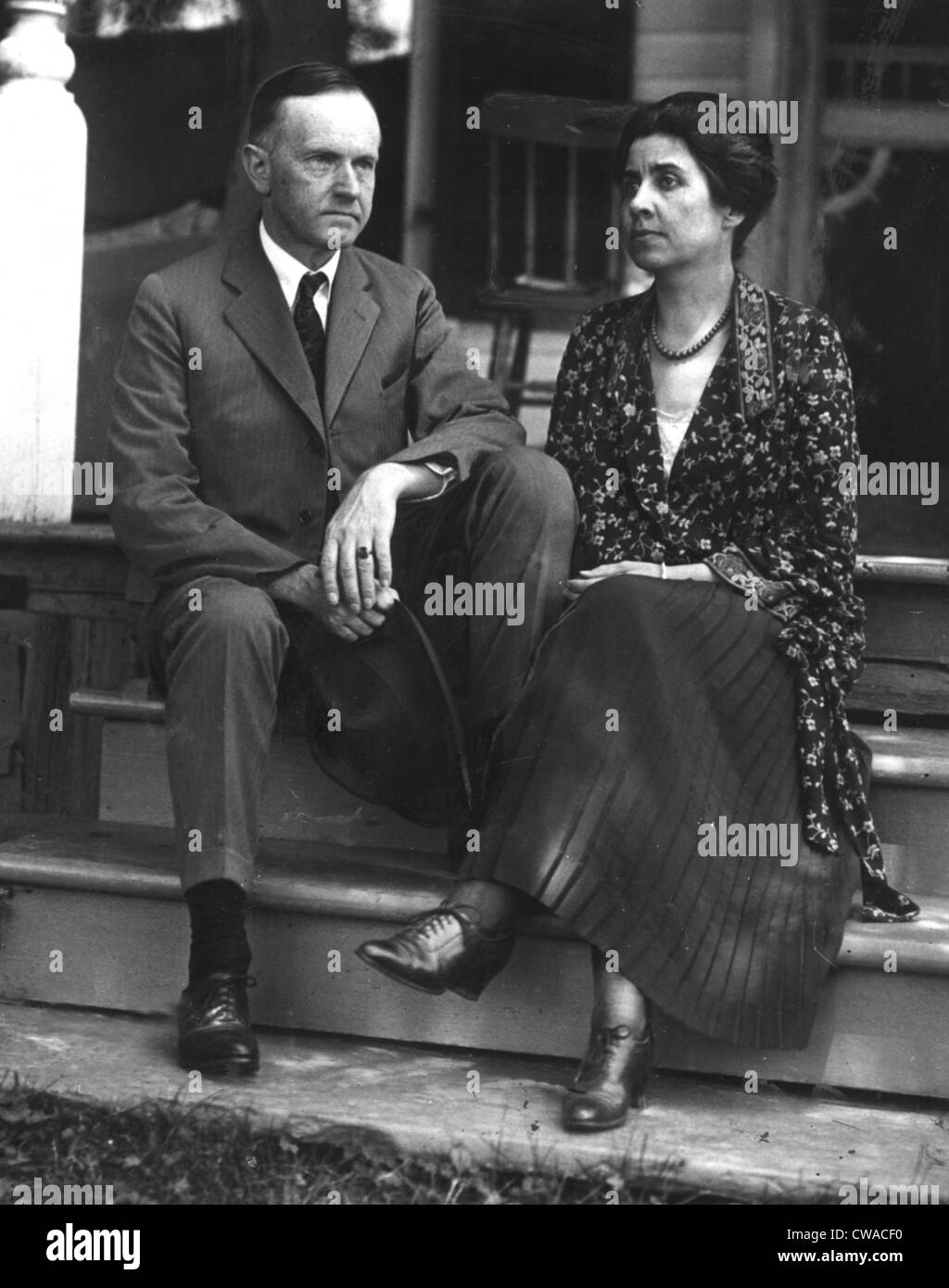 CALVIN COOLIDGE, avec son épouse, ch. 1923. Avec la permission de la CSU : Archives / Everett Collection Banque D'Images