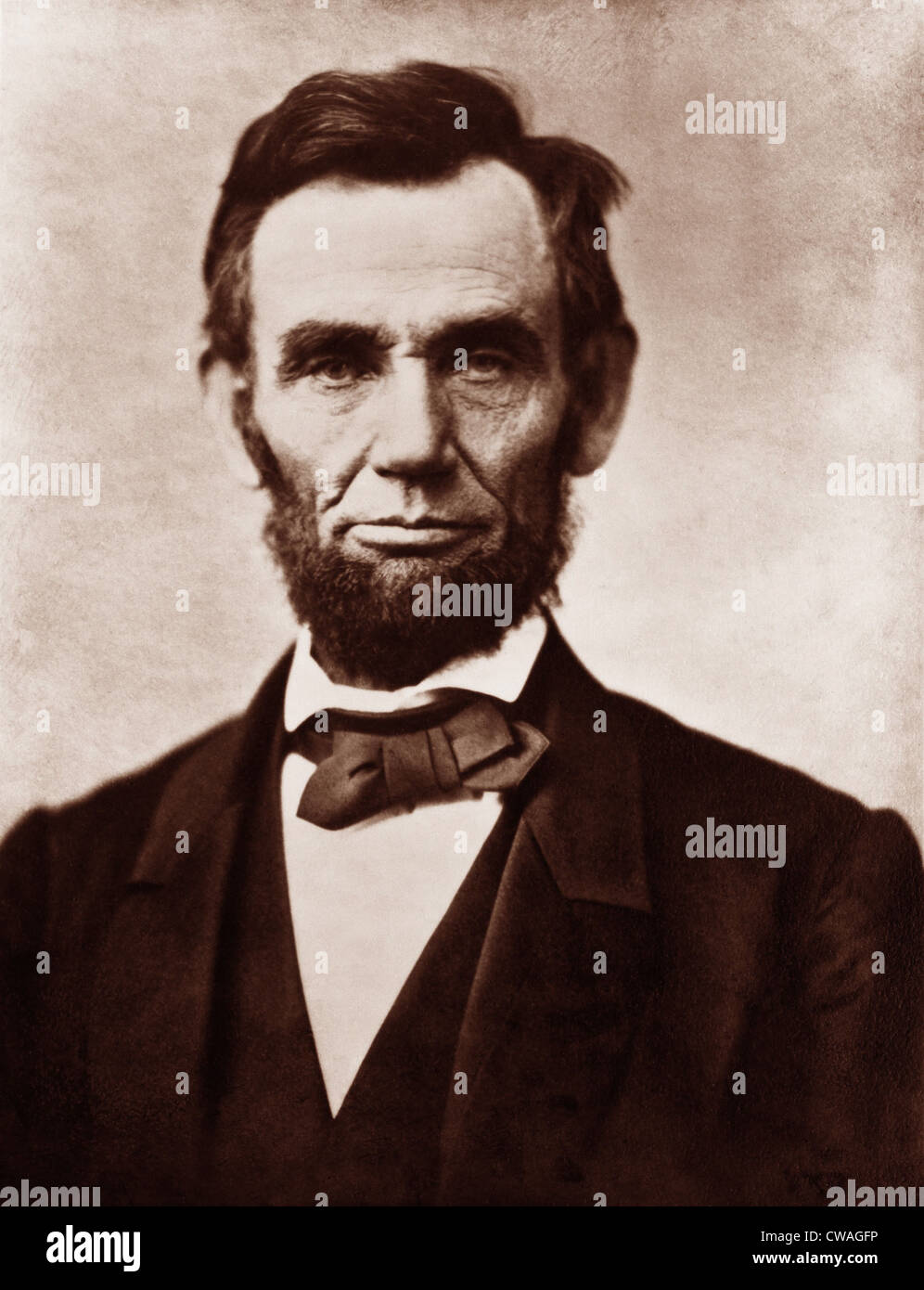 Abraham Lincoln (1809-1856) dans le classique 1863 portrait photographique par Alexander Gardner. Banque D'Images