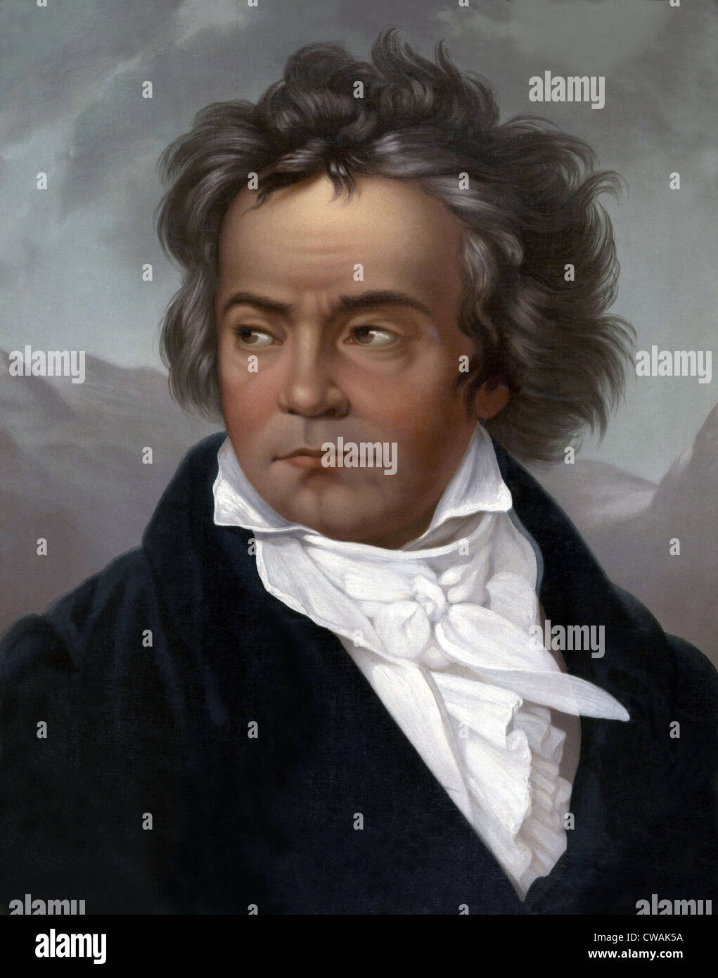 Ludwig van Beethoven (1770-1827). 1819 portrait par Ferdinand Schimon (1797-1852). Banque D'Images