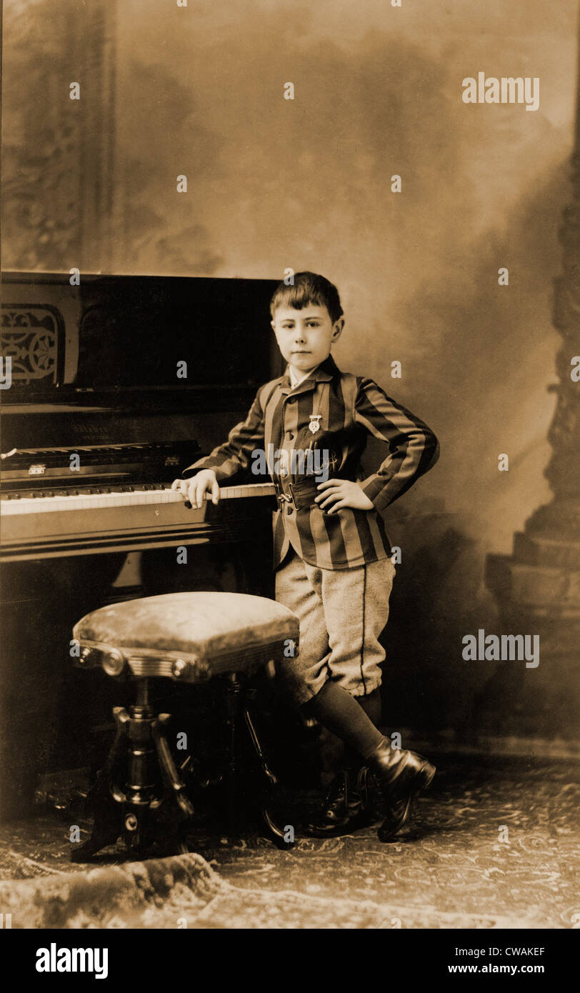Josef Hofmann (1876-1957), enfant prodige, a étudié avec Anton Rubinstein, réalisée en public à l'âge de six ans. 1888. Banque D'Images