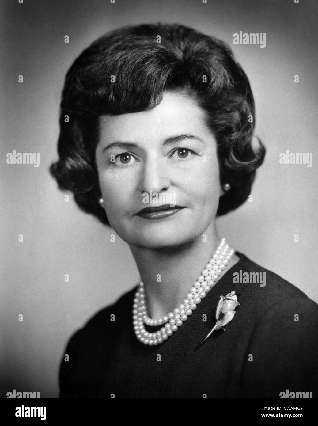 Lady Bird Johnson, ca.au début des années 60. Avec la permission de : Archives CSU/Everett Collection. Banque D'Images
