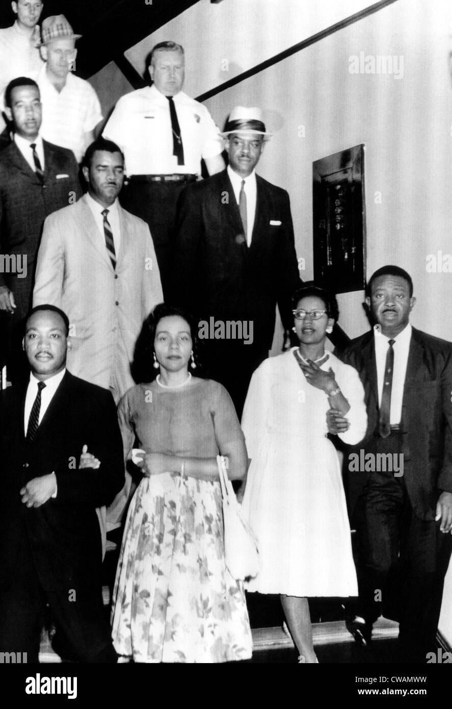 Rangée avant : Le révérend Martin Luther King, Coretta Scott King, Juanita Abernathy, le révérend Ralph Abernathy. Les révérends sont Banque D'Images