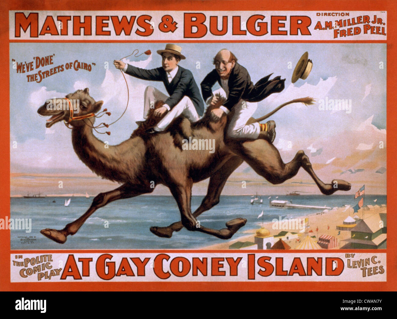 1898 affiche de l'équipe de comédie Mathews & Bulger's play, À GAY-Coney Island. Banque D'Images