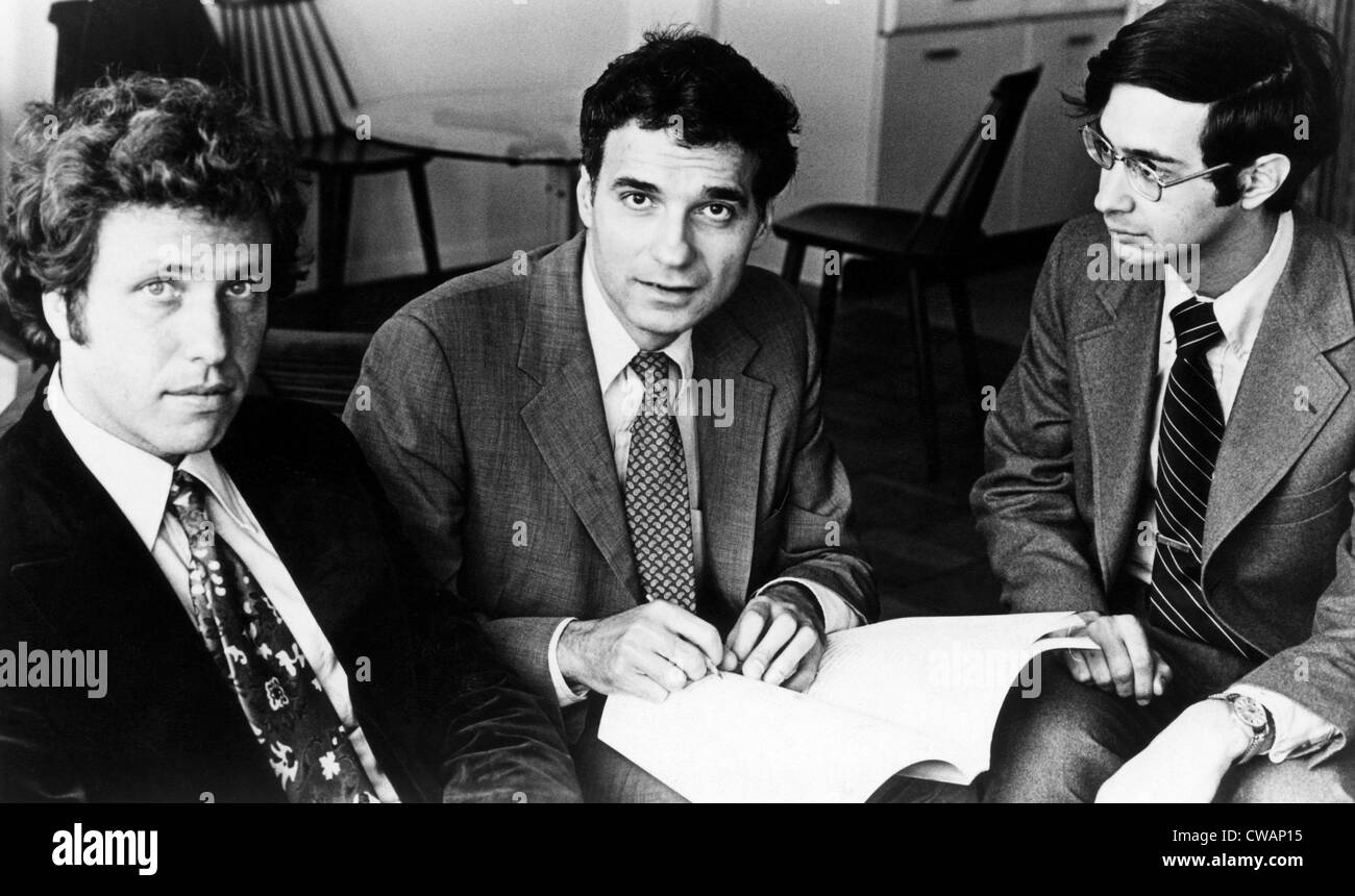 Mark Green, Ralph Nader, et Joel Seligman, auteurs du livre, 'apprivoiser la société géante', ca. Des années 1970. CSU Banque D'Images