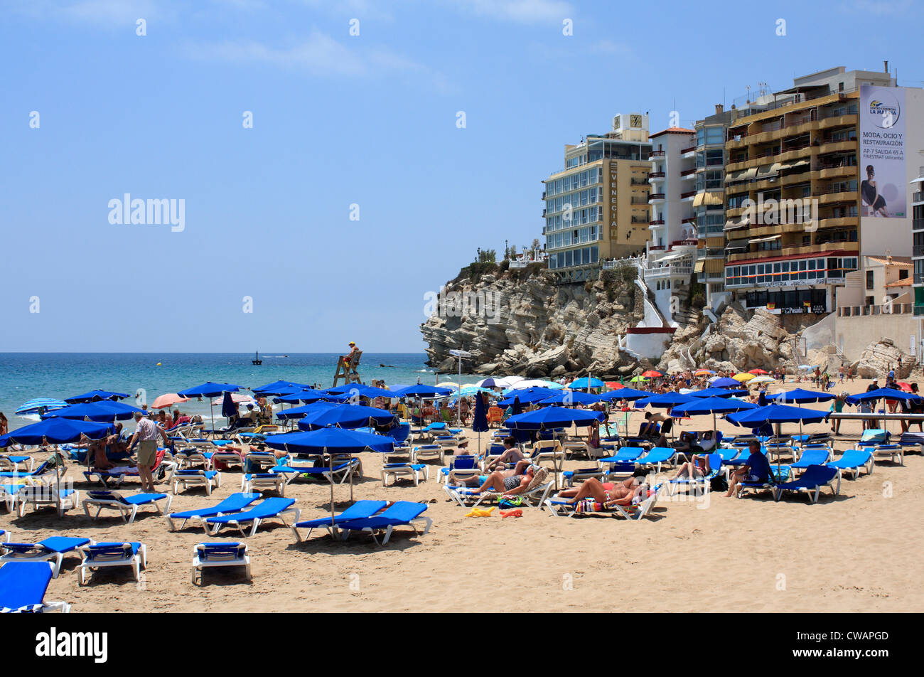 La plage de Levante Benidorm Costa Blanca Espagne Espana UE Union Européenne Europe Banque D'Images
