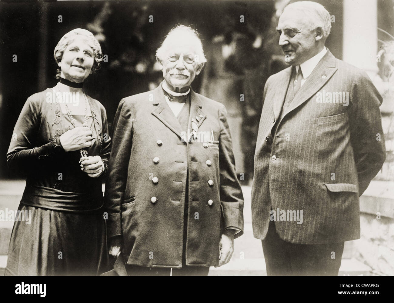 Warren G. Harding (1865-1923), avec son épouse Florence, et son père ...