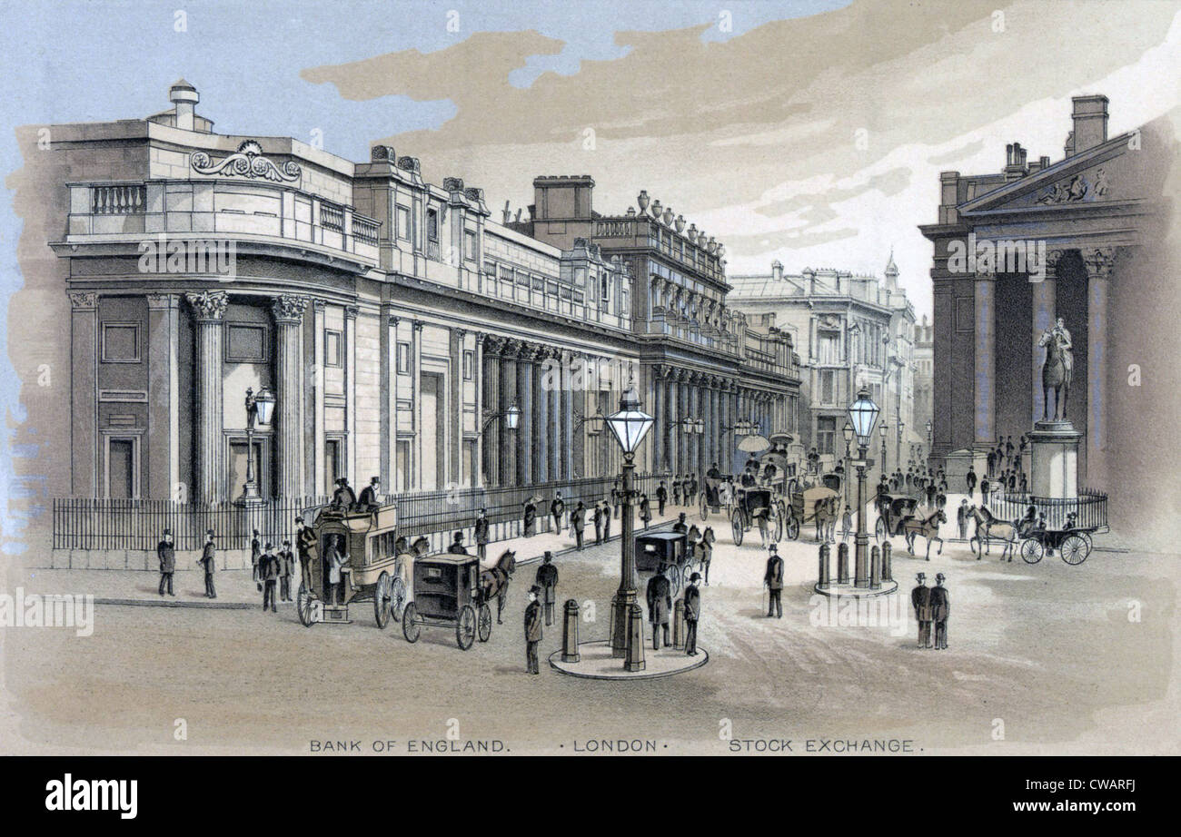 Stock Exchange à Londres, Royaume-Uni, 1886. Banque D'Images