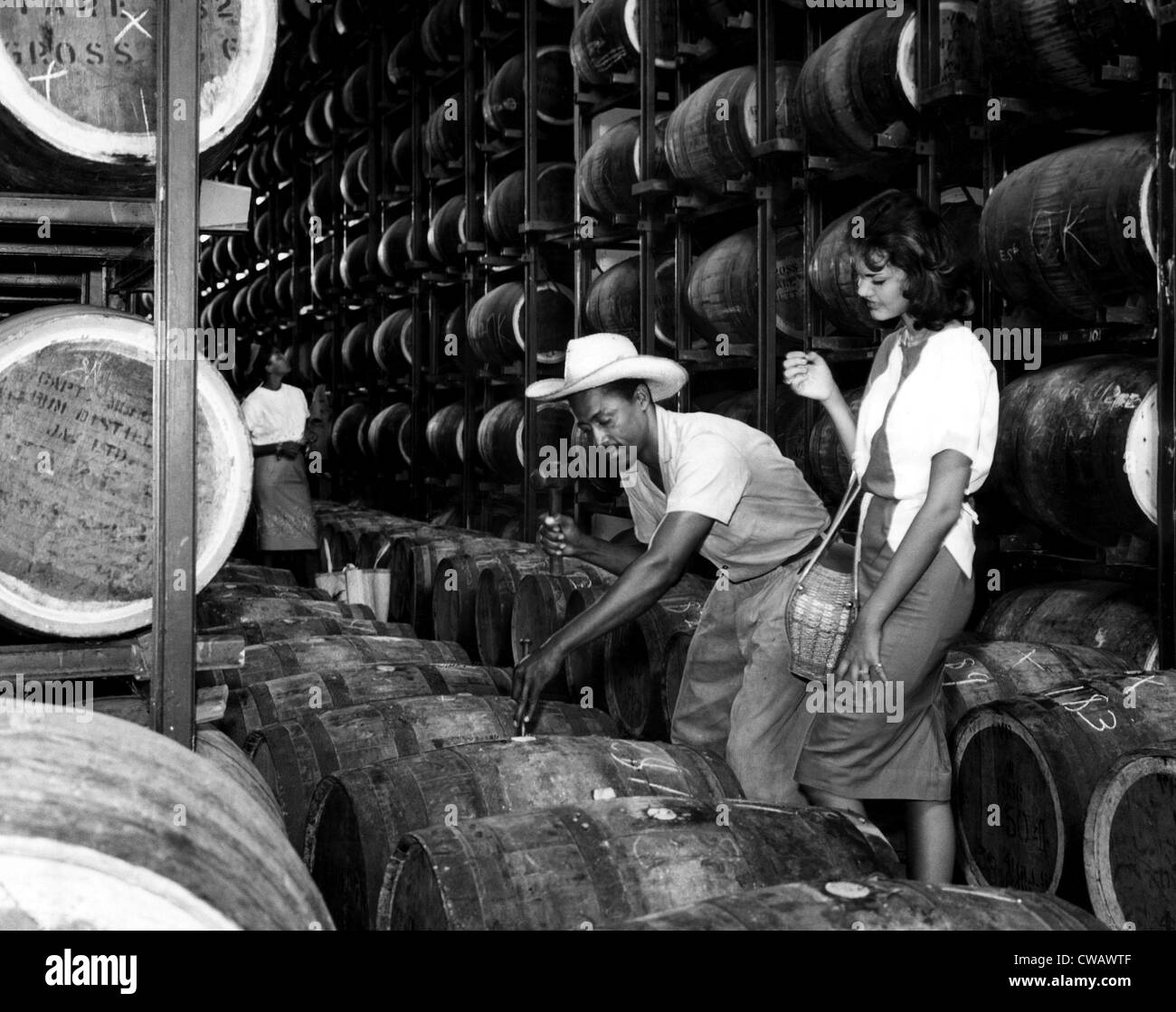 Fûts de chêne de rhum jamaïcain. ca 1960. Avec la permission de : Archives CSU/Everett Collection. Banque D'Images