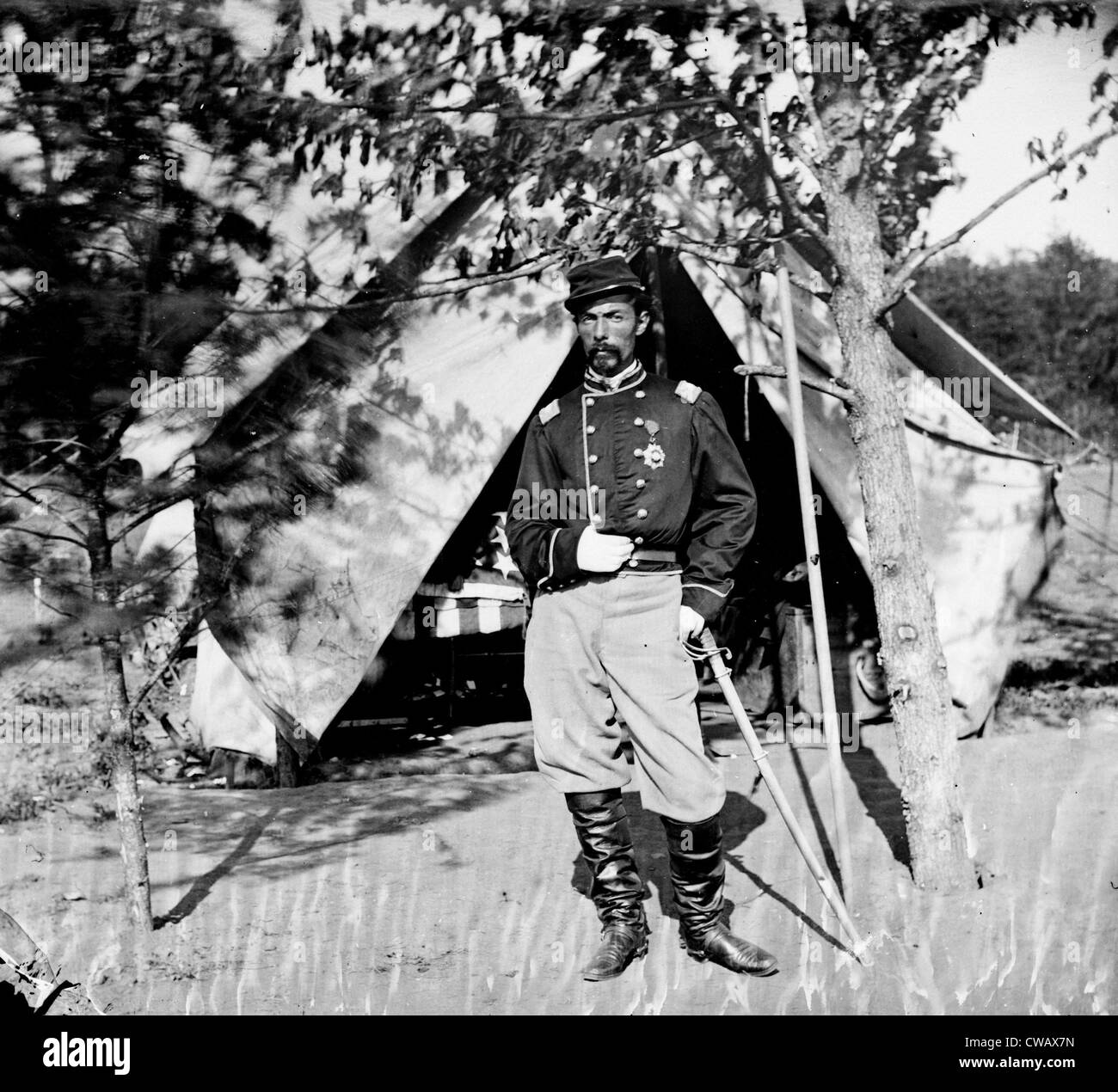 La guerre civile, Bull Run, Virginia (aux environs), le colonel Alfred Duffie, 1e de cavalerie du Rhode Island, du négatif sur verre, par Timothy H. Banque D'Images