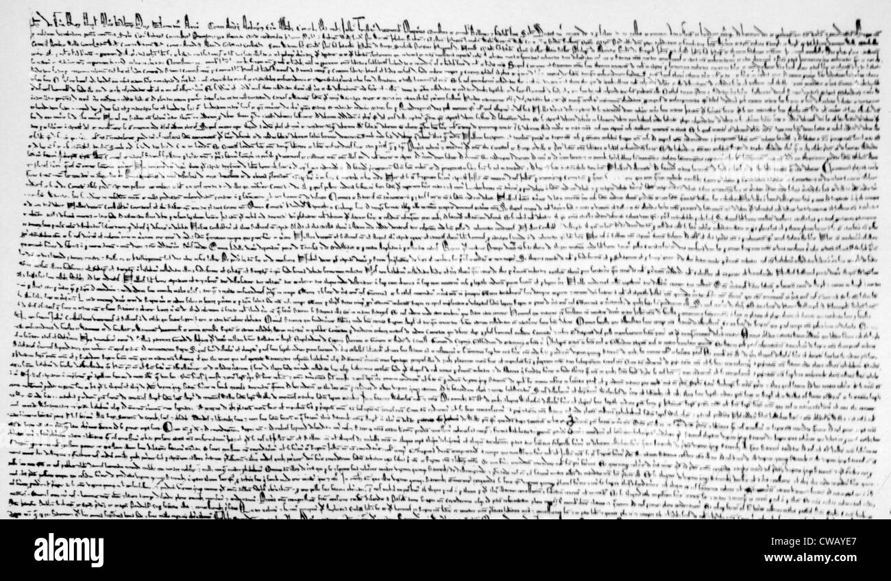 La Magna Carta, une charte, a servi d'influence précoce conduisant à la démocratie et du droit constitutionnel contemporain, Banque D'Images
