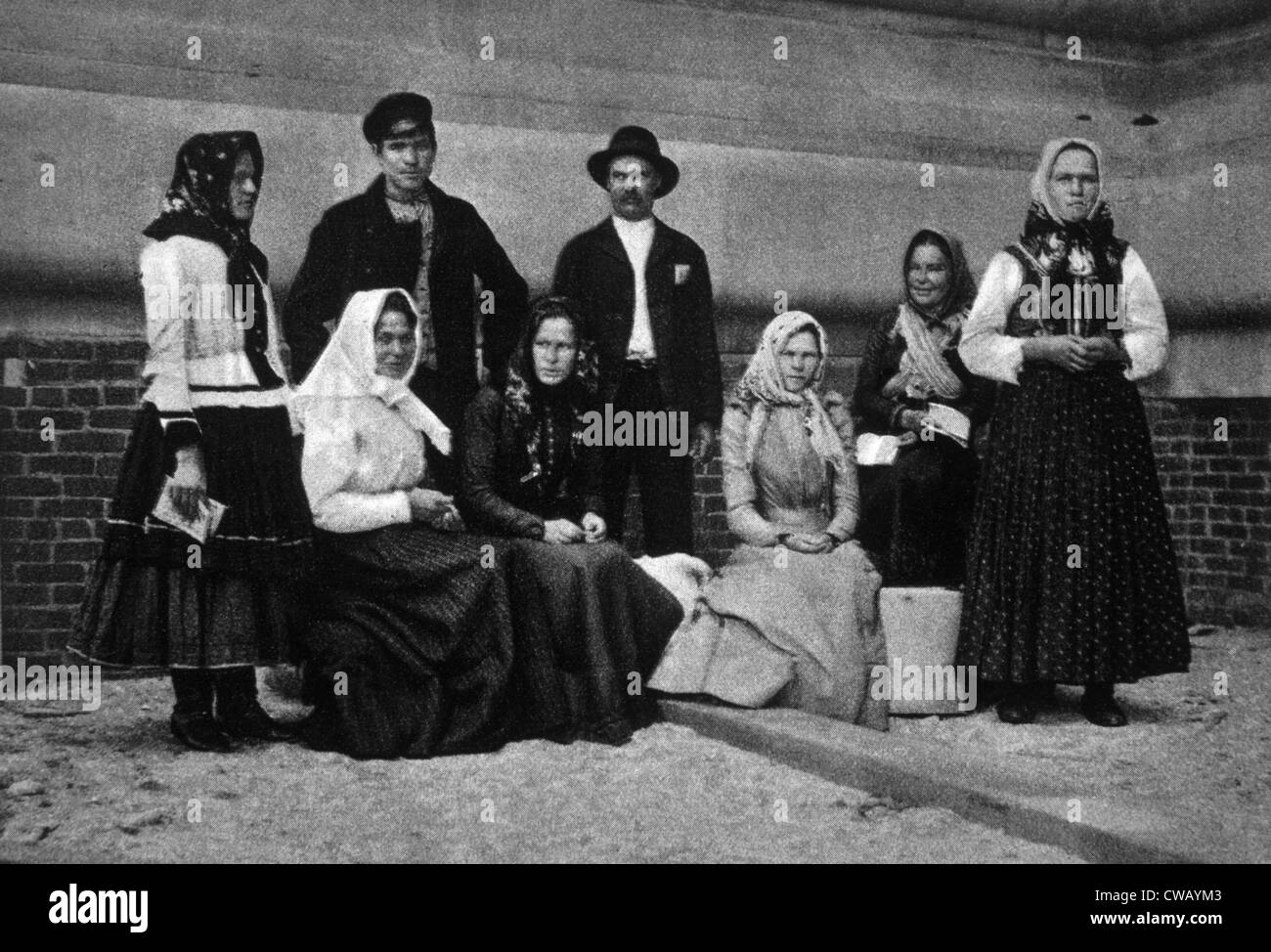 Un groupe familial des immigrés viennent d'arriver en Amérique latine, ch. 1902. Banque D'Images