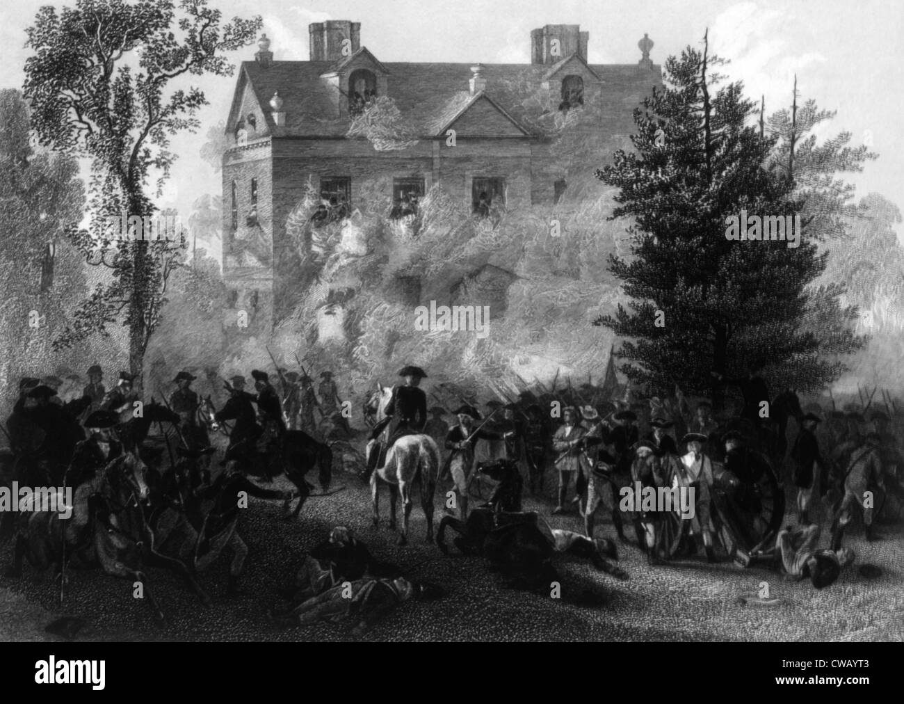 Le général George Washington's attaque de Germantown, Pennsylvanie, le 4 octobre 1777 Banque D'Images