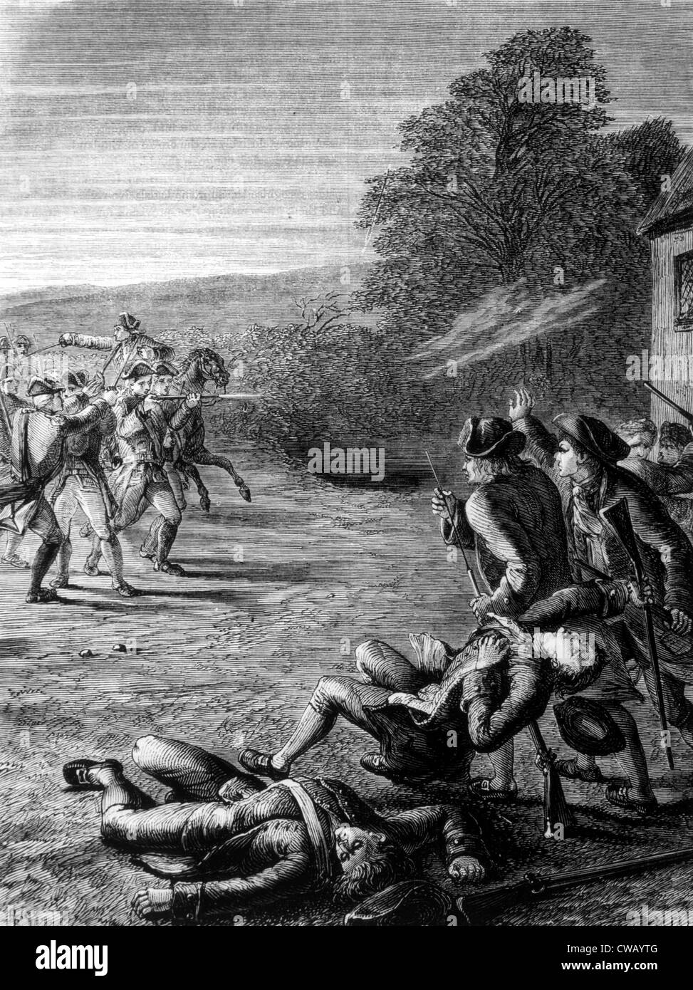 La bataille de Lexington, Avril 19, 1775 Banque D'Images